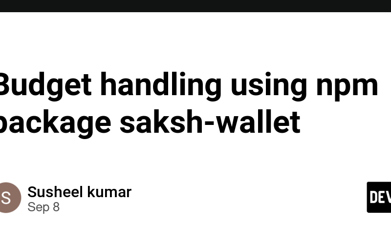 Budget handling using npm package saksh-wallet