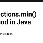 Collections.min() method in Java