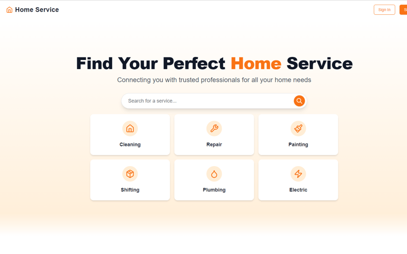 Home Service Full-stack app using NestJs, Next.js, React Query TailwindCSS & Prisma