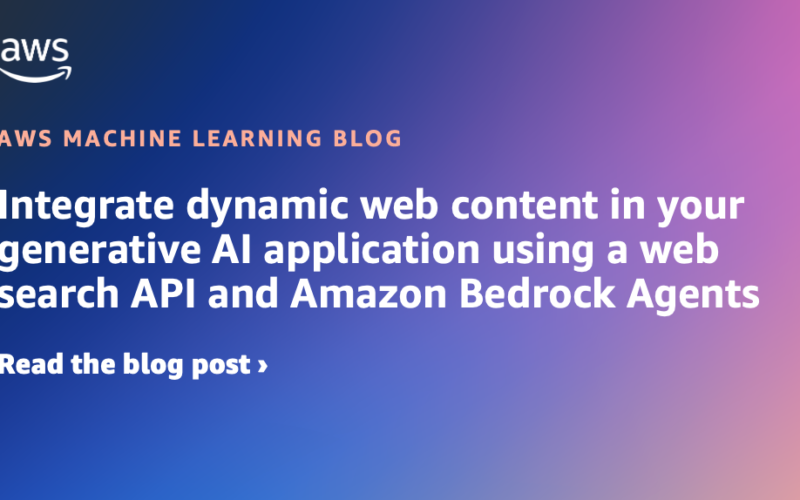 Integrate dynamic web content in your generative AI application using a web search API and Amazon Bedrock Agents | Amazon Web Services