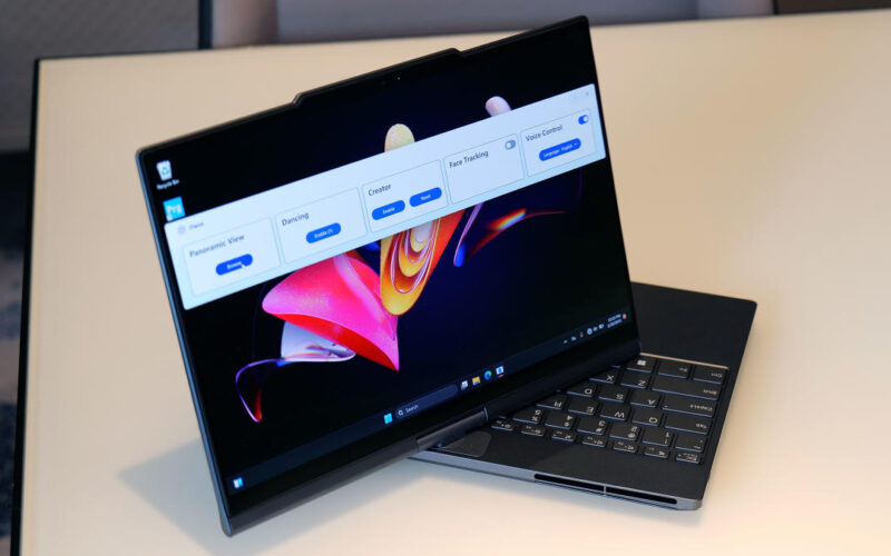 Lenovo’s Auto Twist concept laptop has a lid that can swivel and bow down at your command