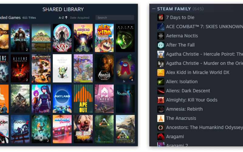 Steam Families is live, and you can all play at the same time