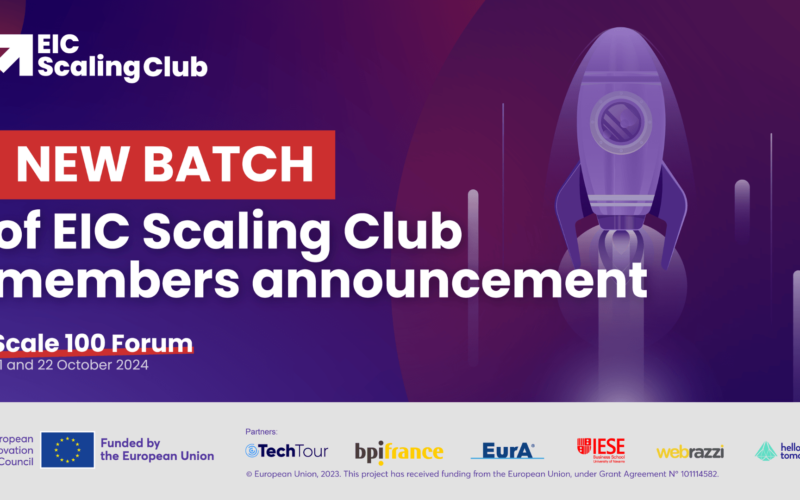 72 new companies join the EIC Scaling Club, which aims to turn 20% of its members into unicorns