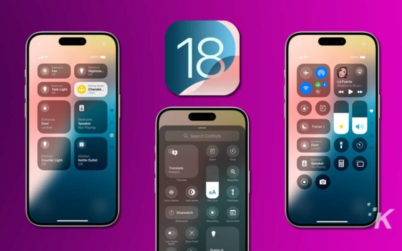 iOS 18 control center on smartphone screens.