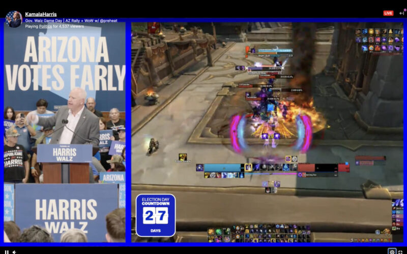 Kamala Harris’ Twitch account streamed Tim Waltz rally alongside live WoW gameplay