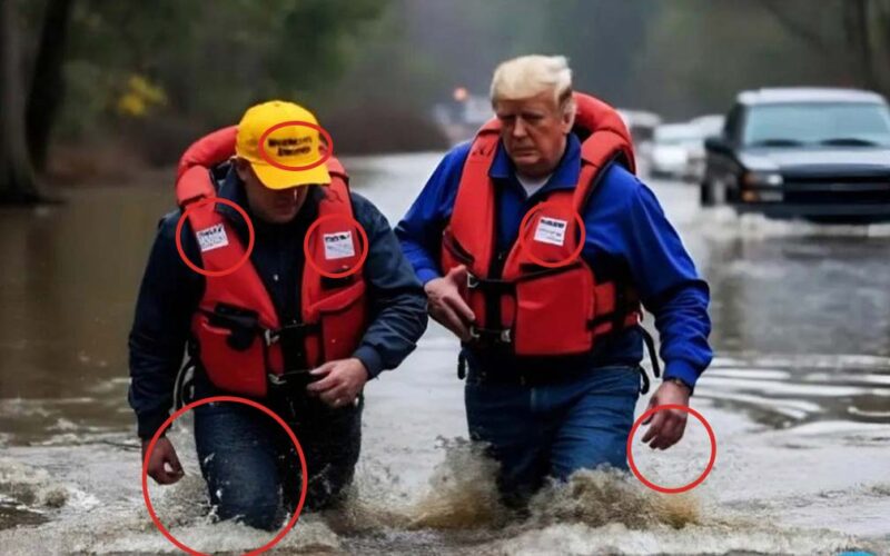 No, Donald Trump Isn’t Wading Through Hurricane Floodwaters, You Absolute Morons