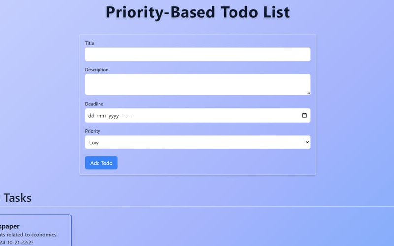 Priority Based TODO-List