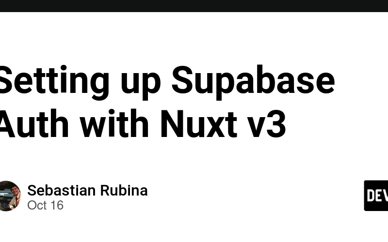 Setting up Supabase Auth with Nuxt v3