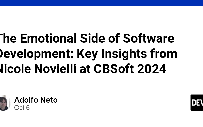 The Emotional Side of Software Development: Key Insights from Nicole Novielli at CBSoft 2024