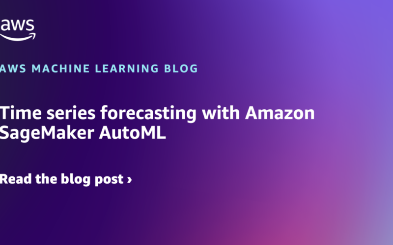 Time series forecasting with Amazon SageMaker AutoML | Amazon Web Services