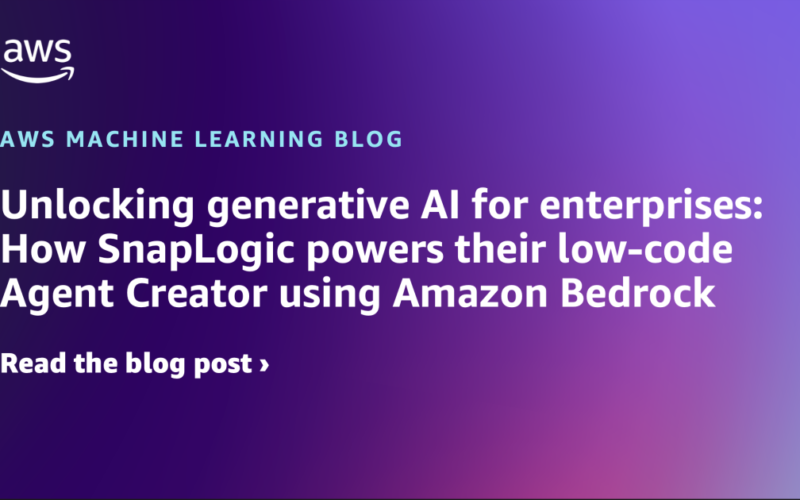 Unlocking generative AI for enterprises: How SnapLogic powers their low-code Agent Creator using Amazon Bedrock | Amazon Web Services