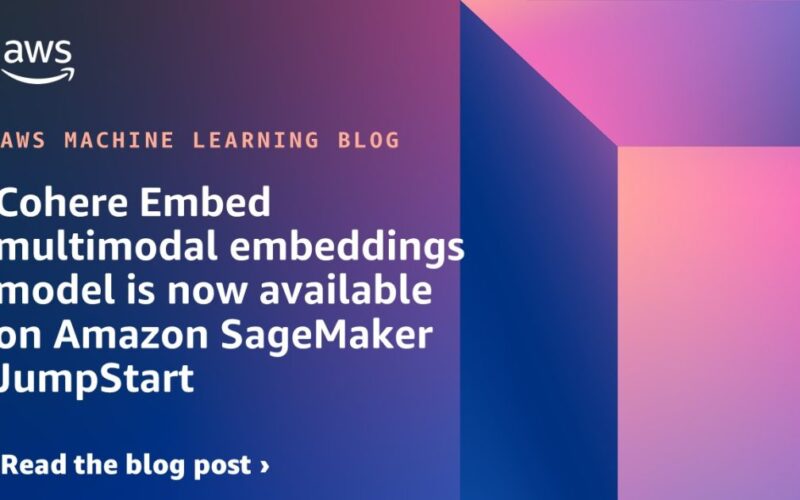 Cohere Embed multimodal embeddings model is now available on Amazon SageMaker JumpStart | Amazon Web Services