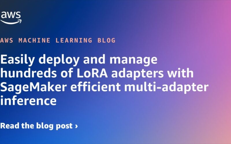 Easily deploy and manage hundreds of LoRA adapters with SageMaker efficient multi-adapter inference | Amazon Web Services