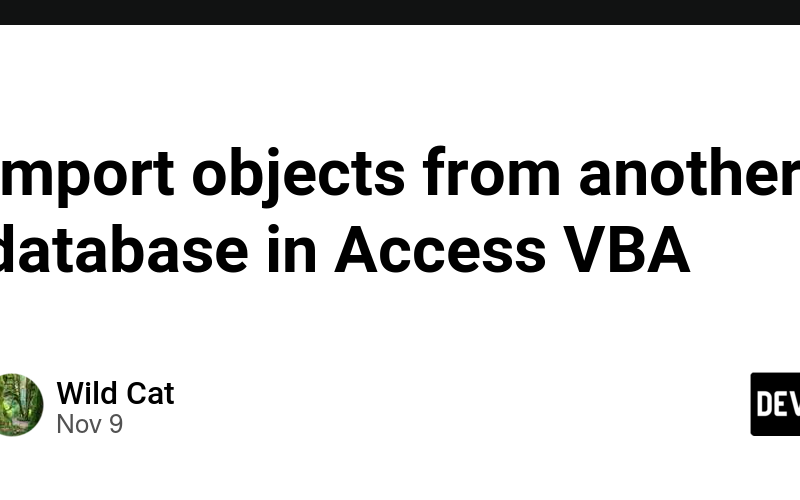 Import objects from another database in Access VBA