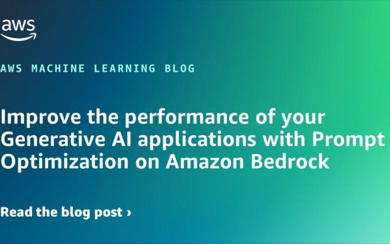 Improve the performance of your Generative AI applications with Prompt Optimization on Amazon Bedrock | Amazon Web Services