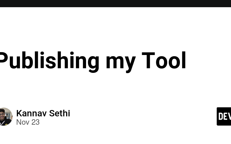 Publishing my Tool