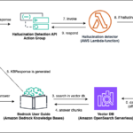 Architecture diagram of custom hallucination detection and mitigation : The user