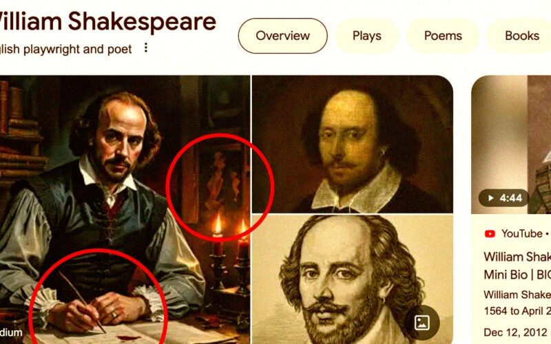 The Top Image of William Shakespeare on Google is Lazy AI Slop