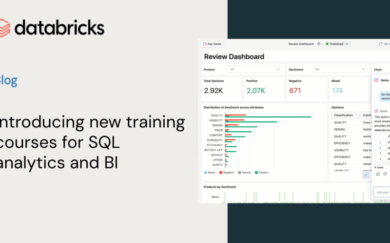 Introducing new training courses for SQL Analytics and BI, with AI-powered self-service analytics